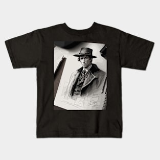 Pencil drawing. Male portrait Kids T-Shirt